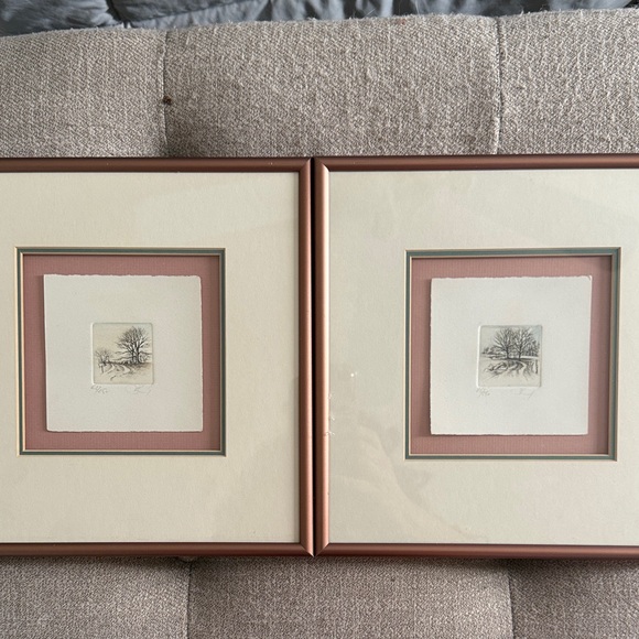 Elegant Framed Tree Art Prints - Set of 2 - Picture 1 of 11